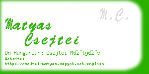 matyas csejtei business card